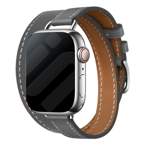 Apple Watch Double Tour Lederarmband (Grau)