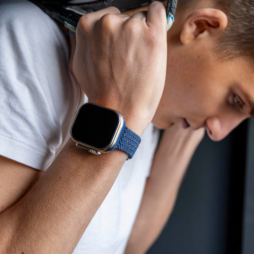 Apple Watch geflochtenes Armband (Grau-Blau mischen)