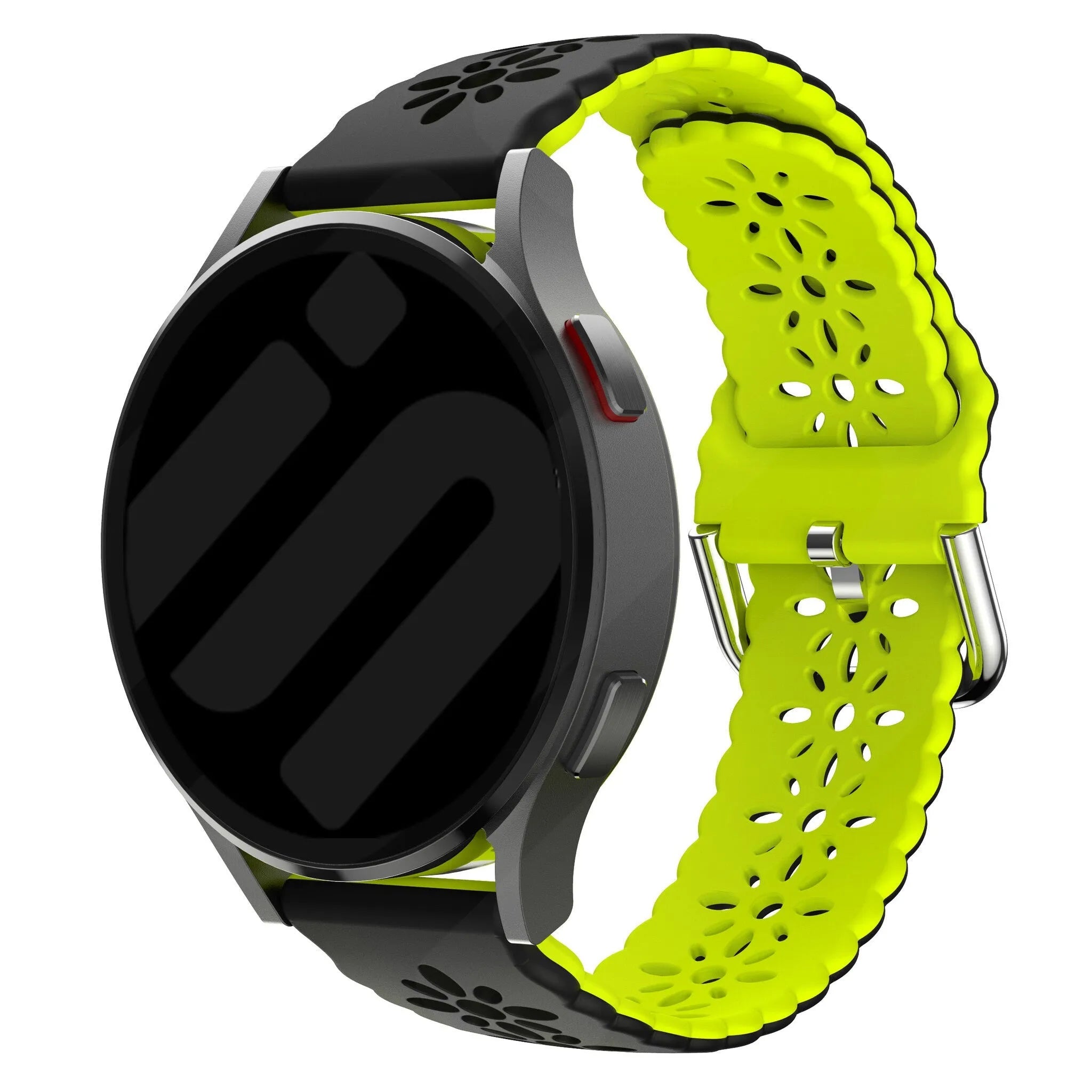 Coros Pace 2 Gemustertes Silikonarmband (Schwarz/Grün)