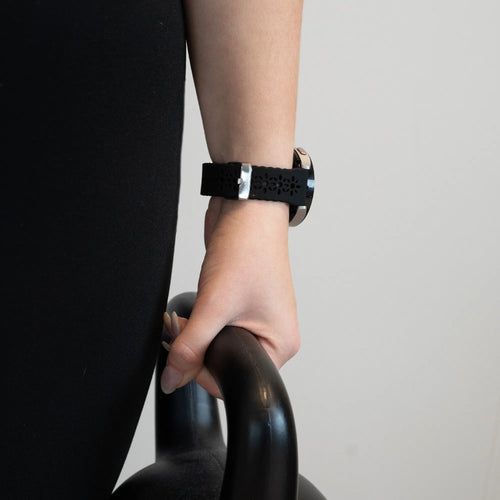 Bandz Levowatch Tiny Patterned Silicone Strap (Black)