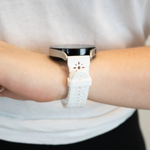 Bandz Levowatch Tiny Patterned Silicone Strap (White)