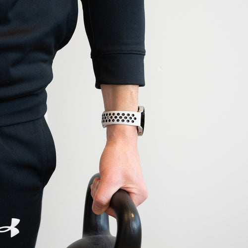 Bandz Pebble Round 2 - 20mm Sport Strap 'Deluxe' (White/Black)