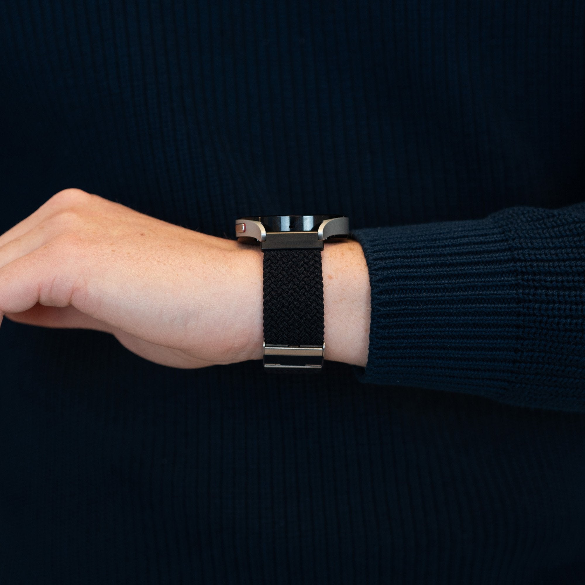 Bandz Garmin Vivomove Luxe Gewebtes Nylonarmband (Schwarz)