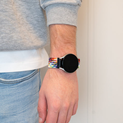 Bandz Garmin Vivomove Style Gewebtes Nylonarmband (Regenbogen)