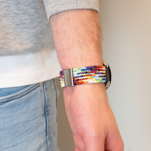 Bandz Garmin Vivomove Style Gewebtes Nylonarmband (Regenbogen)