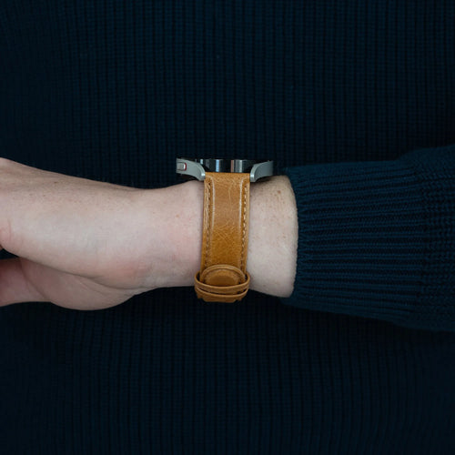 Bandz Pebble Round 2 - 20mm Lederarmband 'Classic' (Braun)