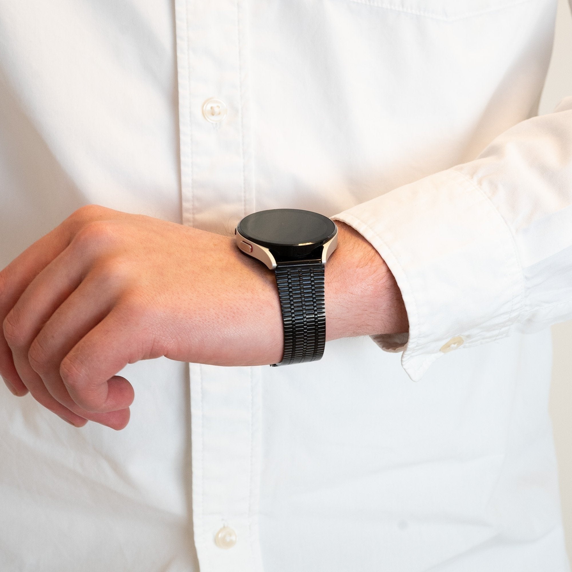 Bandz Oppo Watch X2 verstellbares Stahlarmband (Schwarz)