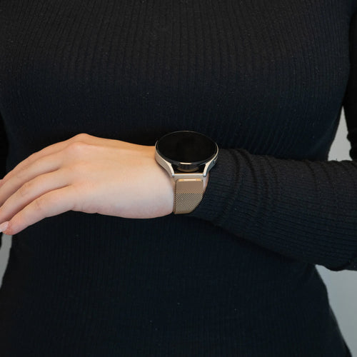 Bandz Pebble Round 2 - 20mm Milanese Loop Armband (Champagner Gold)