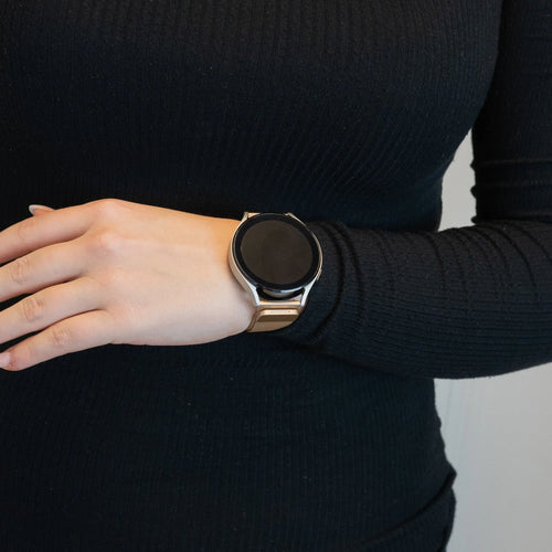 Bandz Pebble Round 2 - 20mm Milanese Loop Armband (Champagner Gold)