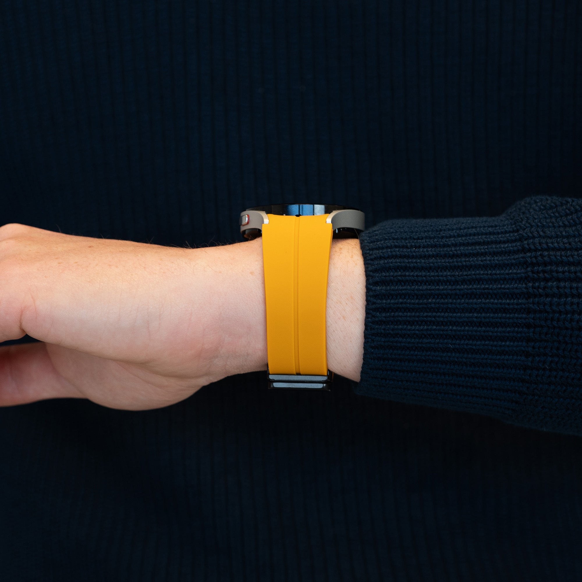 Bandz Samsung Galaxy Watch 6 Classic 47mm Silicone Strap with D-Buckle (Yellow)