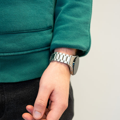 Bandz Samsung Galaxy Watch 4 - 44mm klassisches Stahlarmband (Silber)