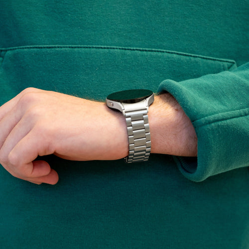 Bandz Samsung Galaxy Watch 4 - 44mm klassisches Stahlarmband (Silber)