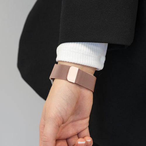 Bandz Samsung Galaxy Watch 5 - 44mm Milanese Loop Armband (Rosa)