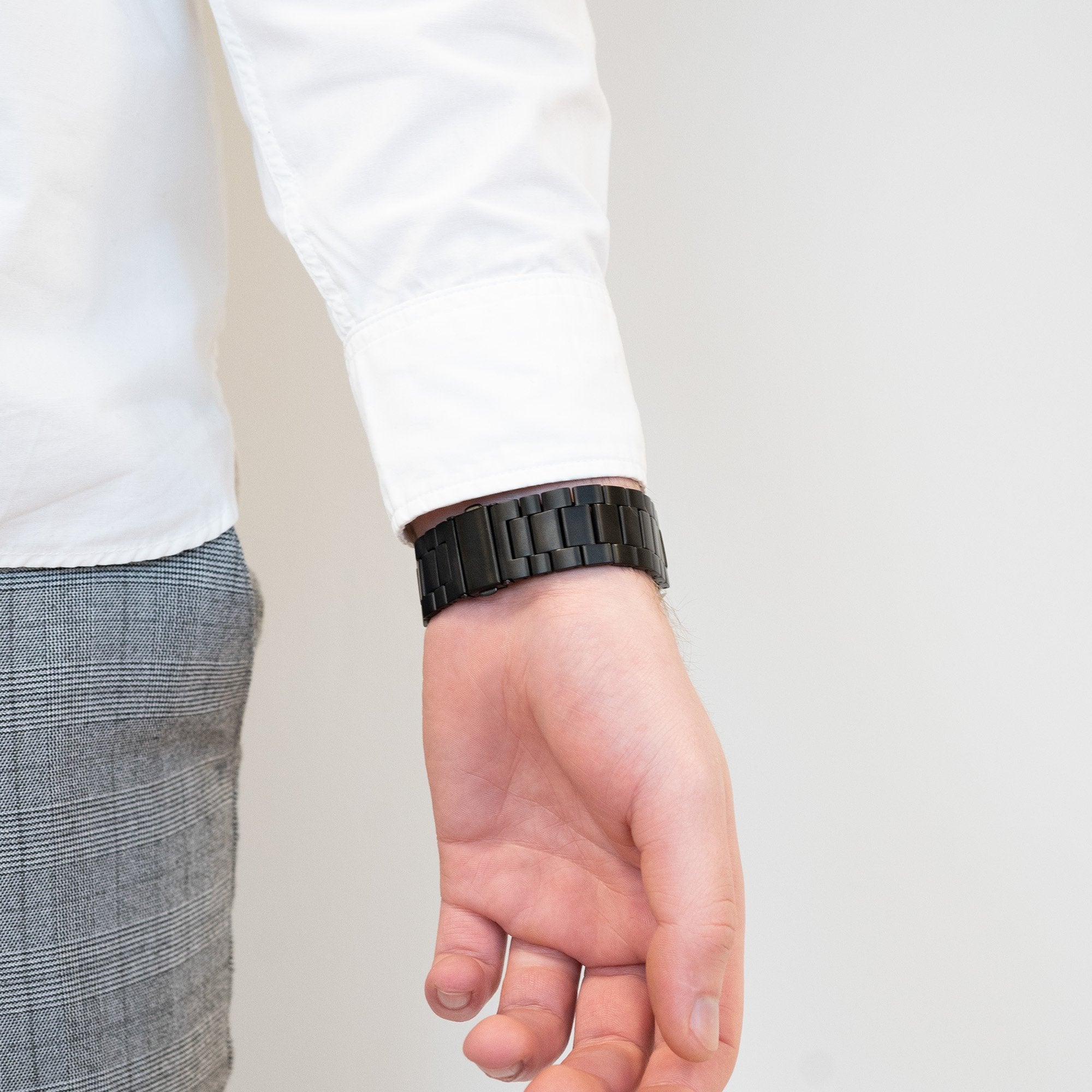 Bandz Samsung Galaxy Watch 5 - 40mm Titan-Gliederarmband (Schwarz)