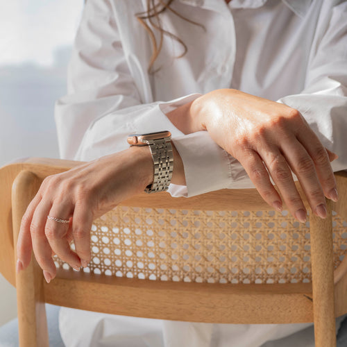 Apple Watch Luxus Stahlgliederband (Polarstern)