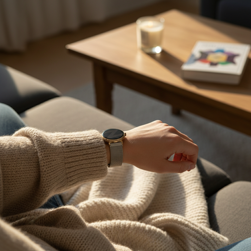 Bandz Pebble Round 2 - 14mm Milanese Loop Strap (Silver)