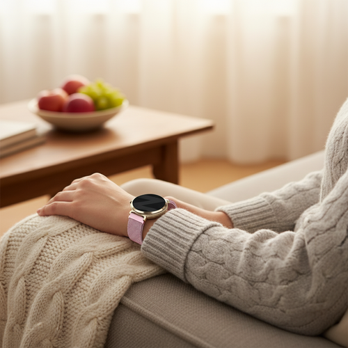 Bandz Pebble Round 2 - 14mm Milanese Loop Strap (Pink)