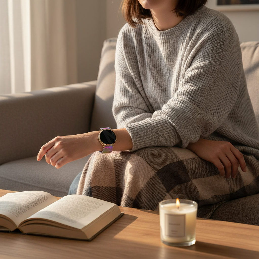 Bandz Garmin Lily 2 Milanese Loop Armband (Perlmutt)