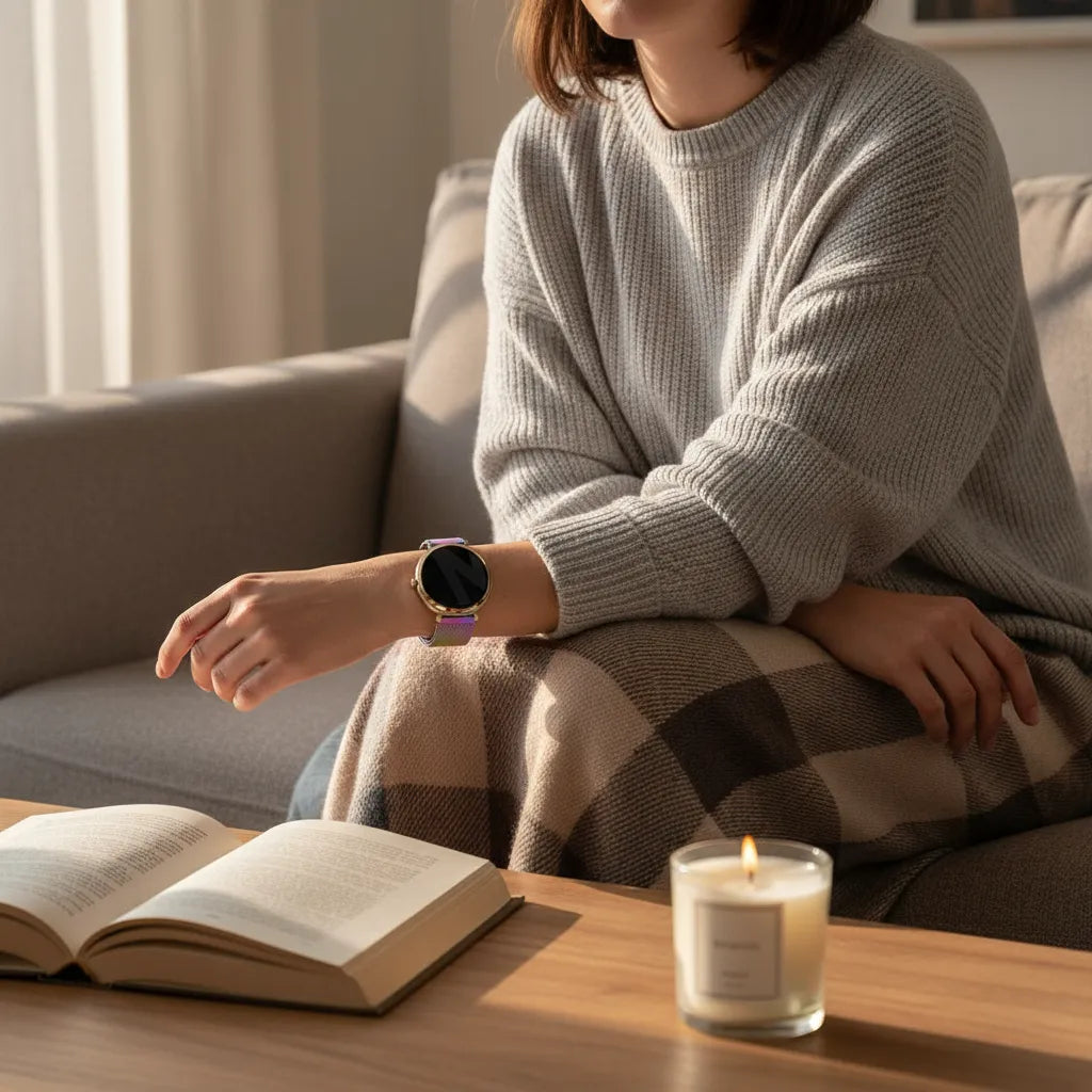 Bandz Garmin Lily 2 Milanese Loop Armband (Perlmutt)