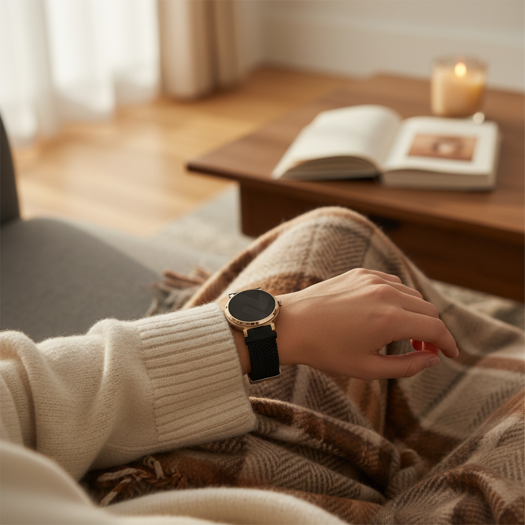 Bandz Garmin Lily 2 geflochtenes Nylonarmband (Schwarz)