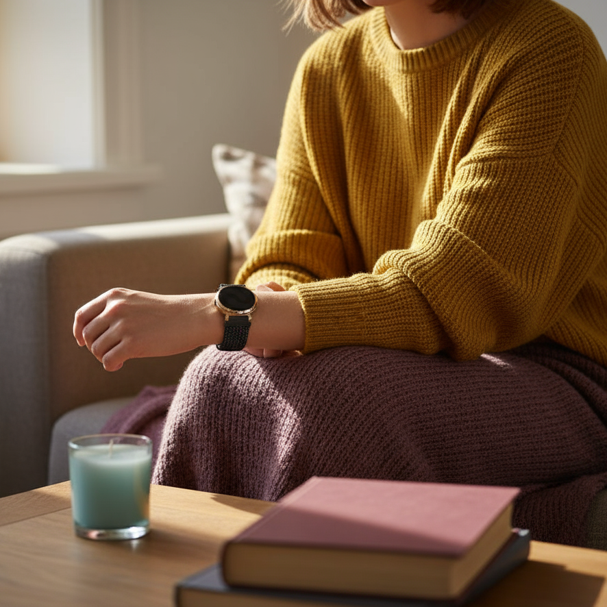 Bandz Garmin Lily 2 geflochtenes Nylonarmband (Schwarz Mischung)