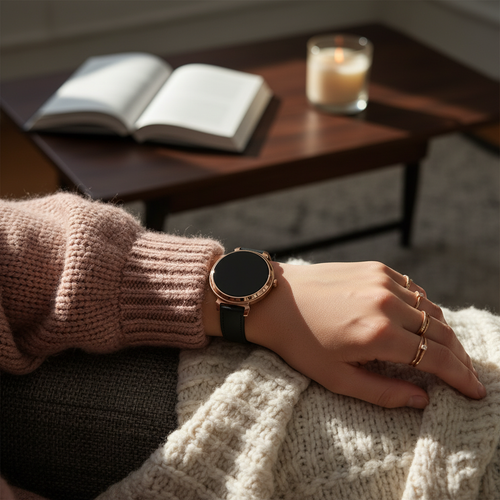 Bandz Pebble Round 2 - 14mm Leather Strap 'Deluxe' (Black)