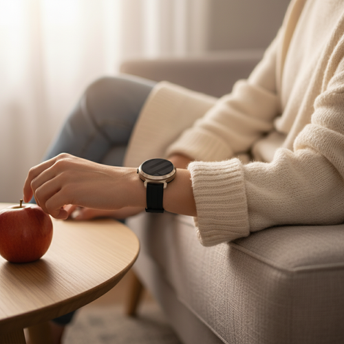 Pebble Round 2 - 14mm Silicone Strap (Black)