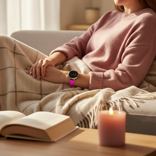 Pebble Round 2 - 14mm Silicone Strap (Purple/Red)