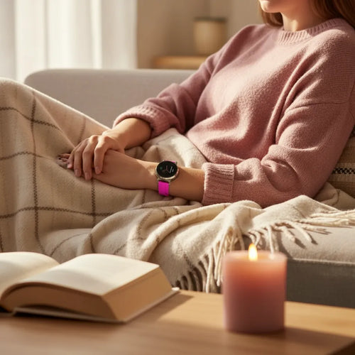 Pebble Round 2 - 14mm Silicone Strap (Purple/Red)