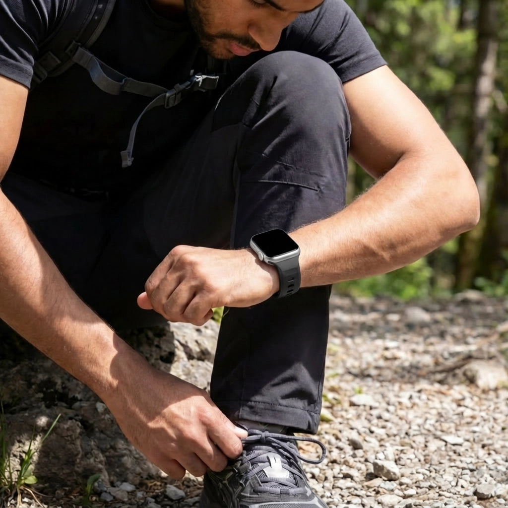 Bandz Apple Watch Ultra Silikonarmband 'Outdoor' (Schwarz)