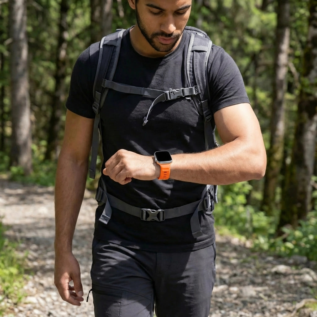 Bandz Apple Watch Ultra Silicone Strap 'Outdoor' (Orange)