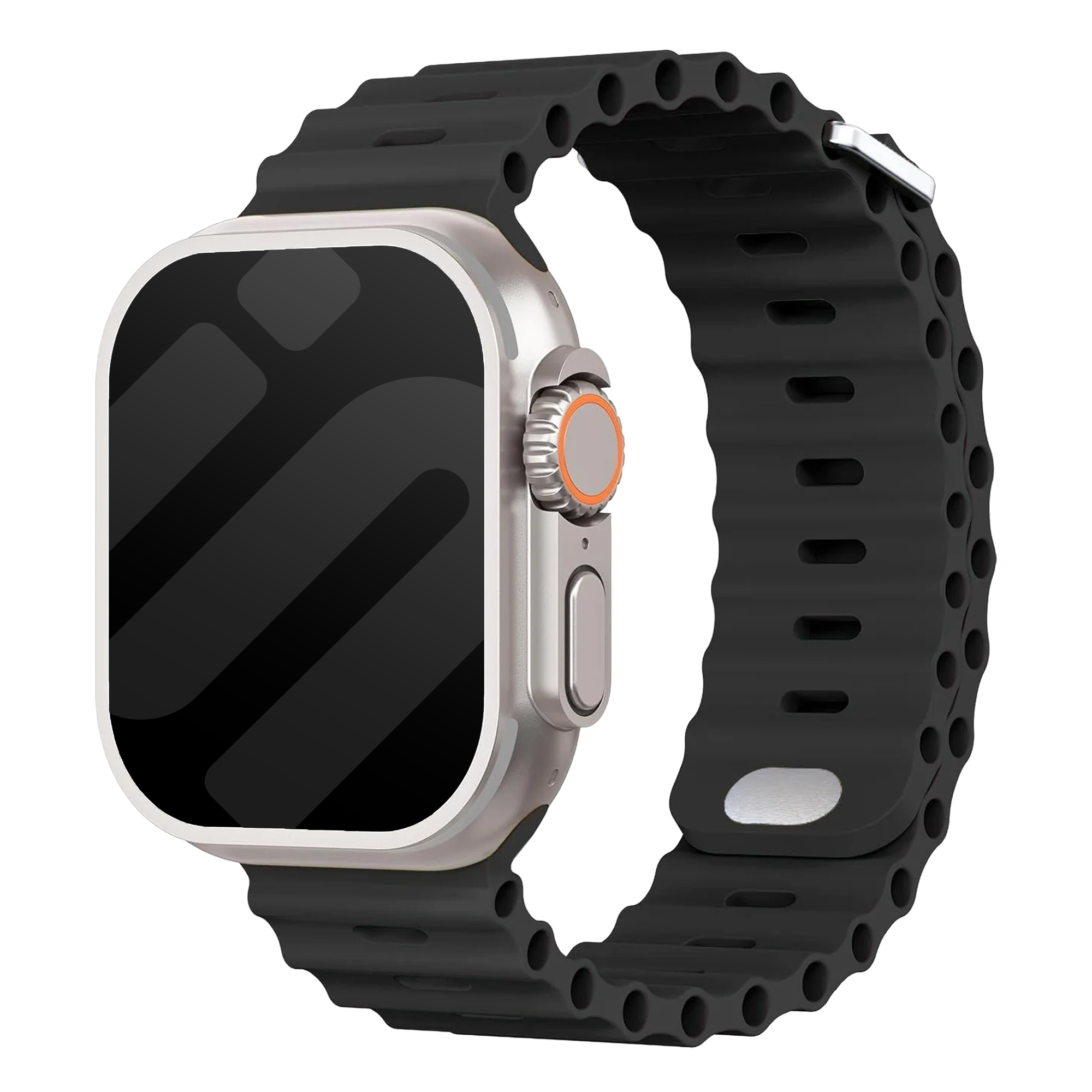 Apple Watch Ocean Strap with Snap Closure (Black)