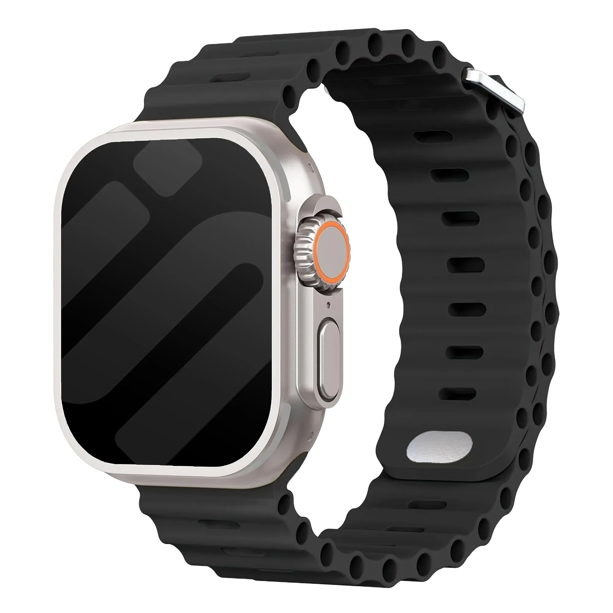 Apple Watch Ocean-Armband mit Schnappverschluss (Schwarz)