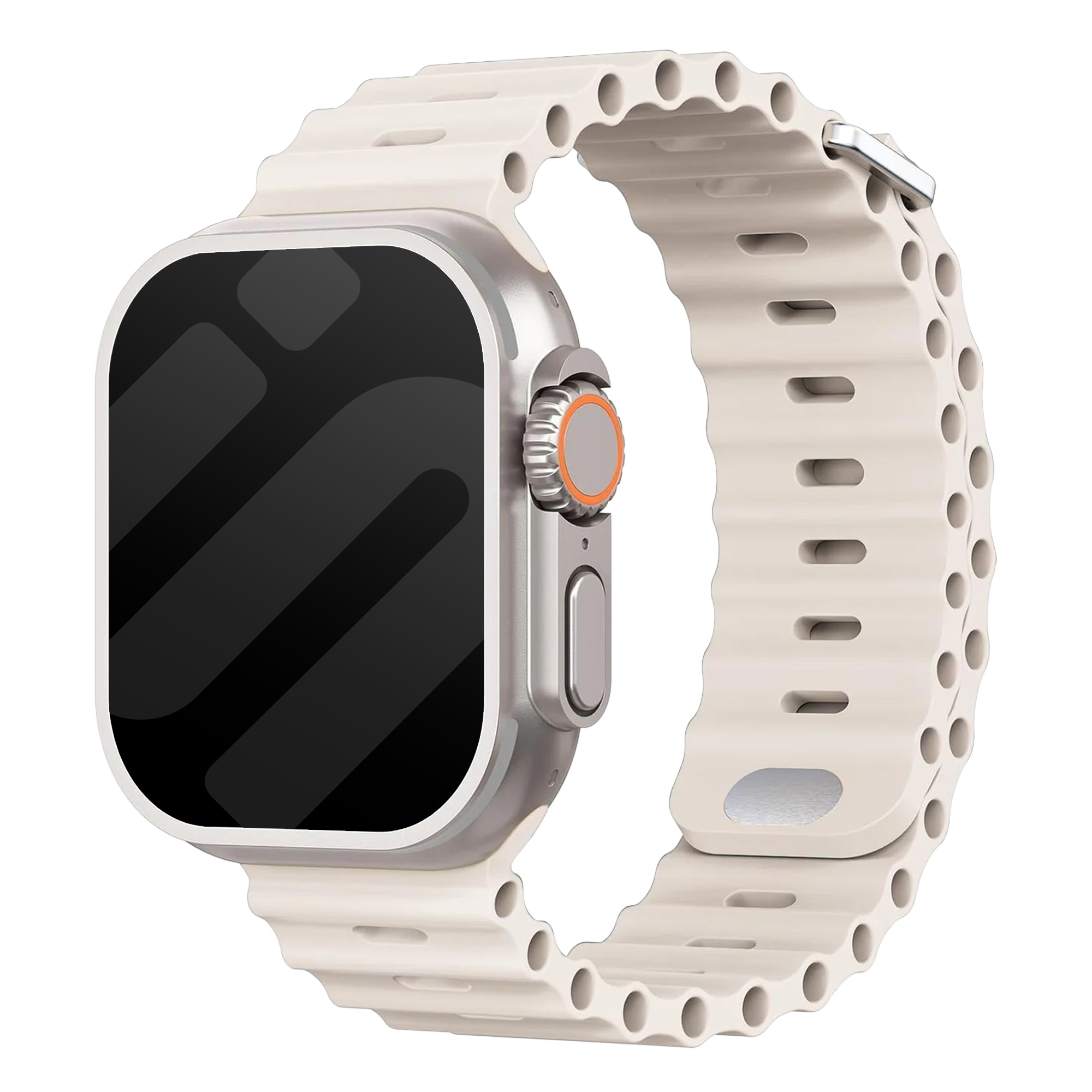 Apple Watch Ocean Strap with Snap Closure (Starlight)