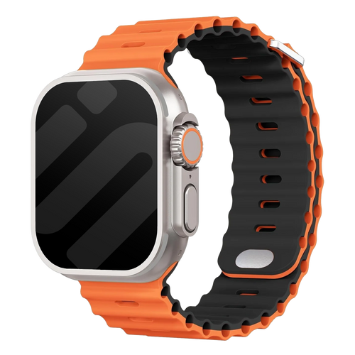 Apple Watch Ocean-Armband mit Schnappverschluss (Orange/Schwarz)