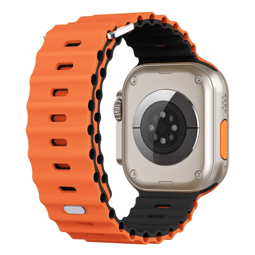Apple Watch Ocean-Armband mit Schnappverschluss (Orange/Schwarz)