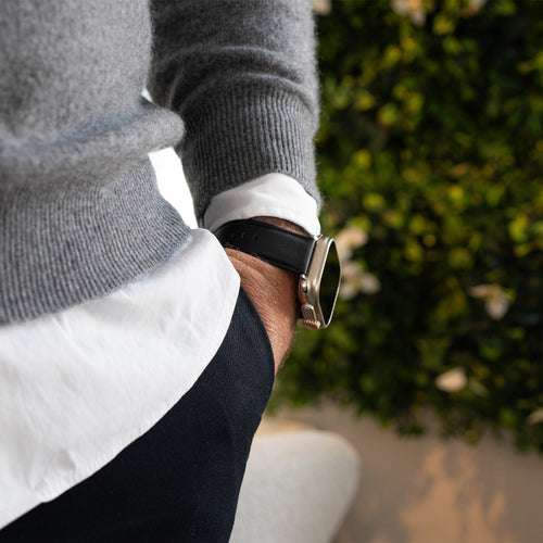 Bandz Apple Watch Ultra Lederarmband 'Classic' (Schwarz)