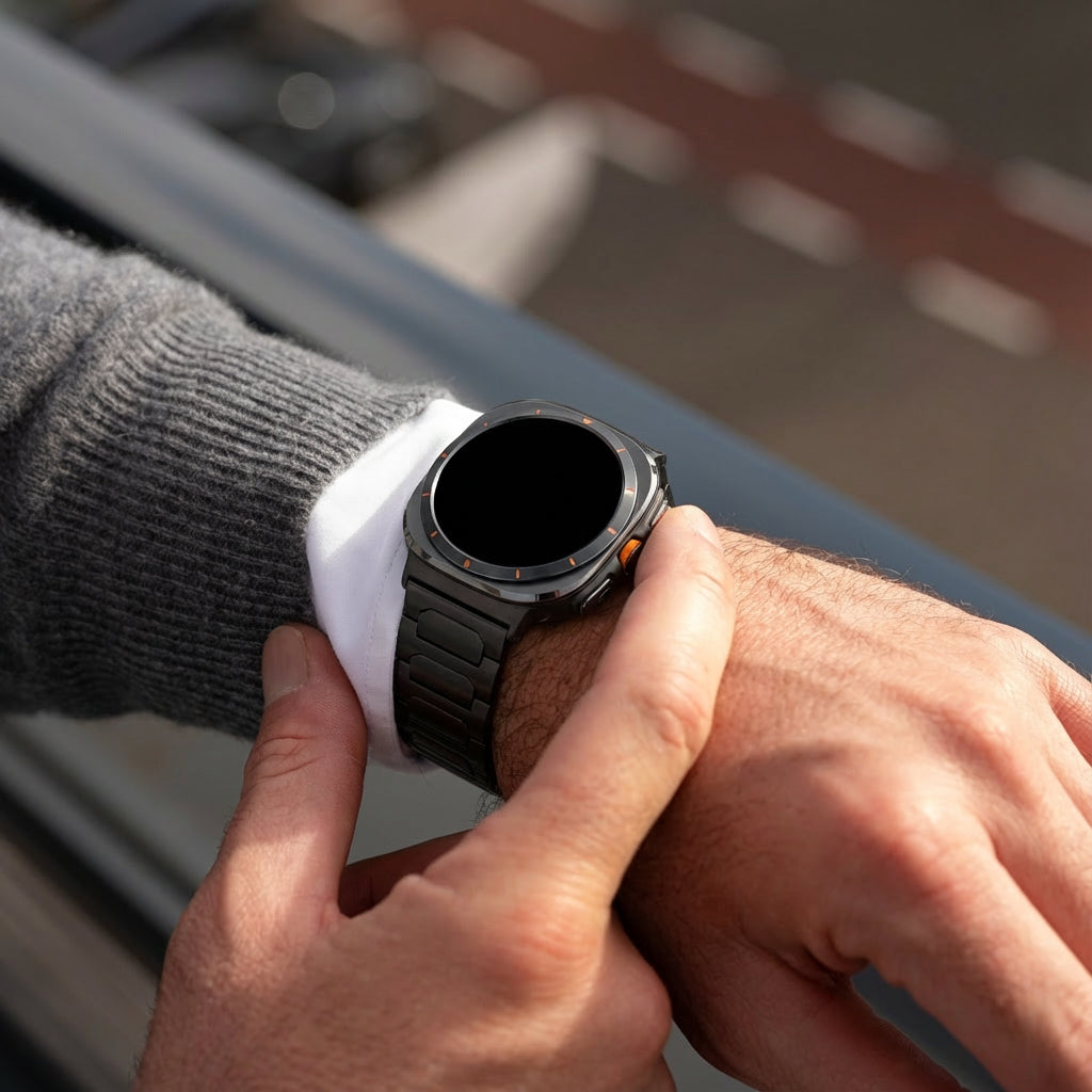 Bandz Samsung Galaxy Watch Ultra Titan Armband 'Deluxe' (Schwarz)