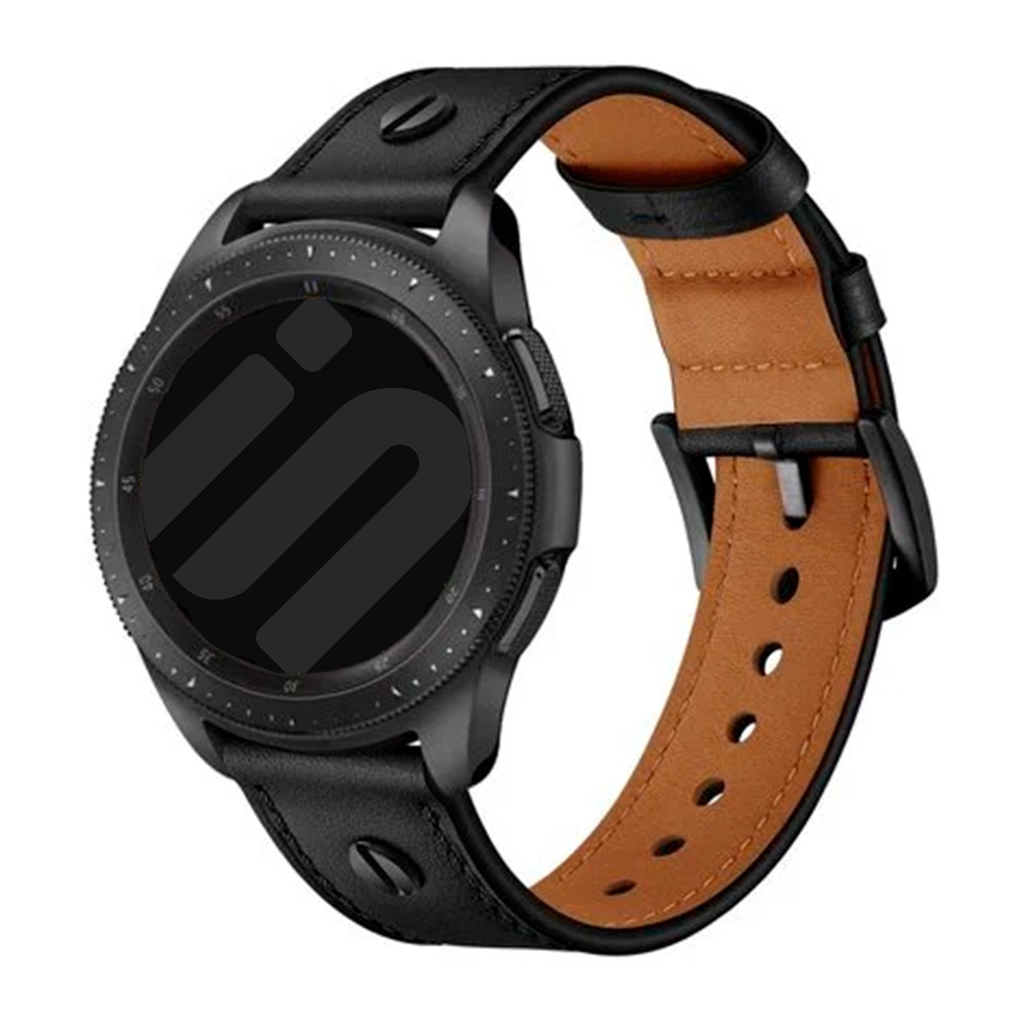 Huawei Watch GT 5 - 46mm Leder-Armband mit Schraube (Schwarz)