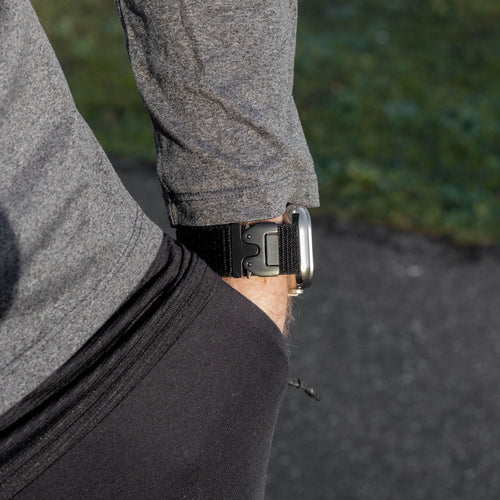 Bandz Apple Watch Nylon Band 'Classic' mit P-Schnalle (Schwarz)