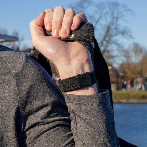 Bandz Apple Watch geflochtenes Nylon Band mit P-Schnalle (Schwarz)