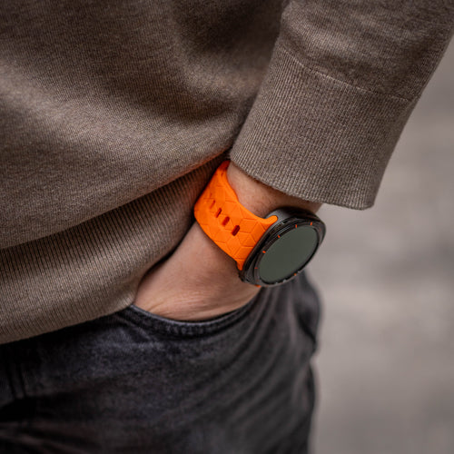 Bandz Samsung Galaxy Watch Ultra Silikonarmband 'Hexagons' (Orange)