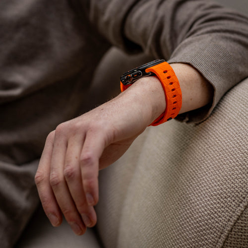 Bandz Samsung Galaxy Watch Ultra Silikonarmband 'Hexagons' (Orange)
