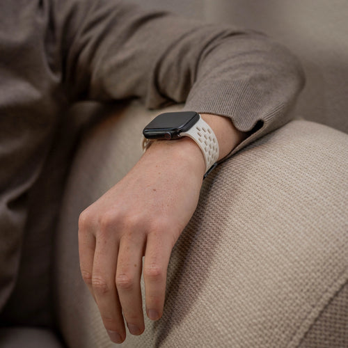Apple Watch Silikonarmband mit P-Schnalle (Weiß)