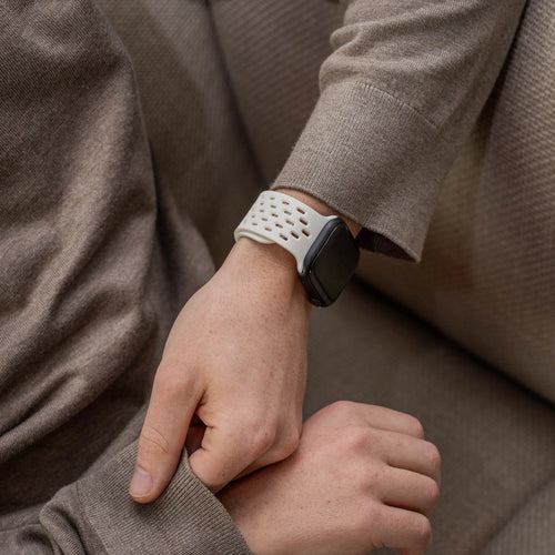 Apple Watch Silikonarmband mit P-Schnalle (Weiß)