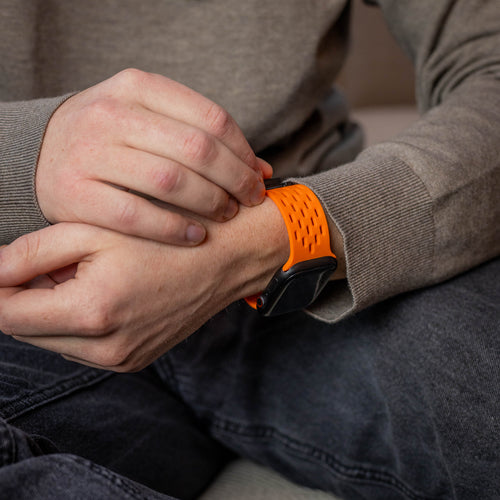 Apple Watch Silikonarmband mit P-Schnalle (Orange)