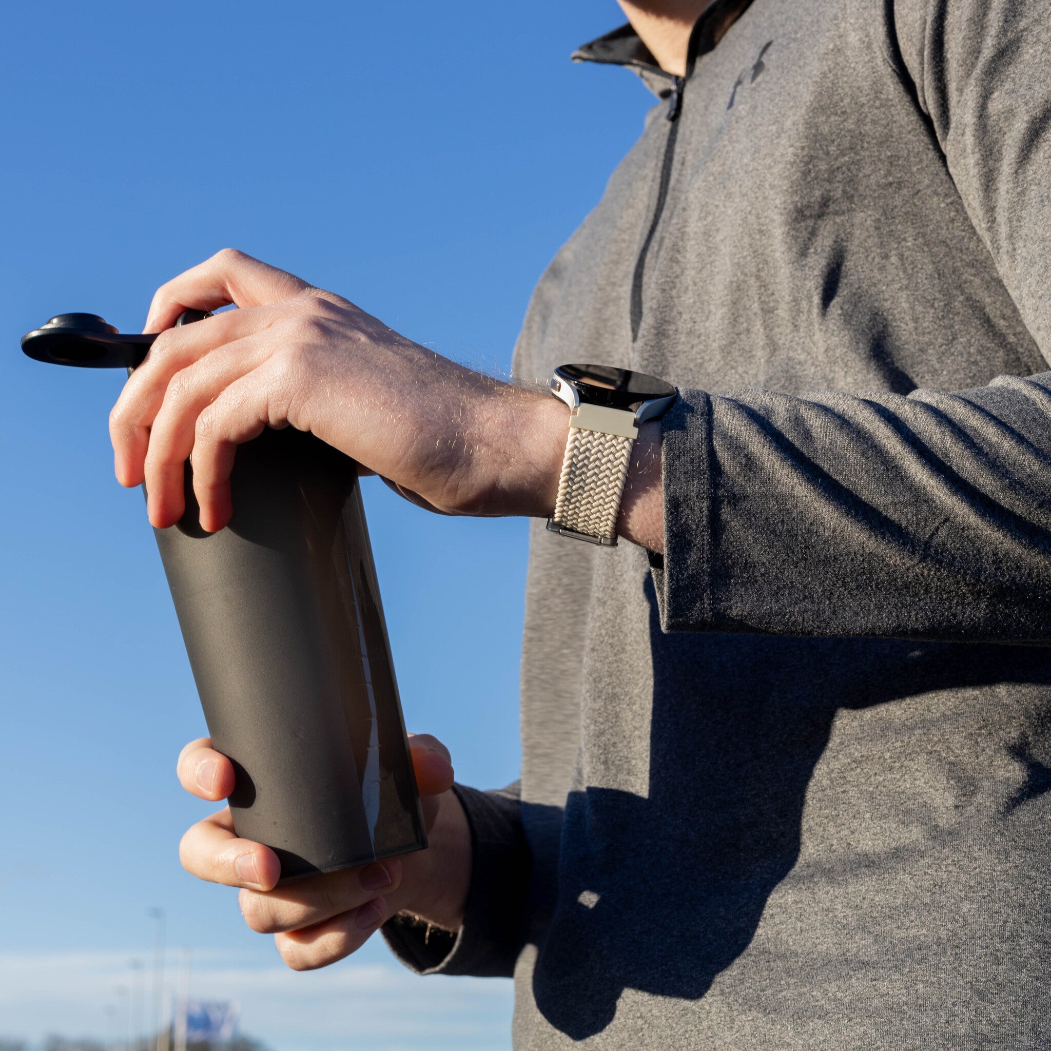 Garmin Vivoactive 4s Gefolchtenes Nylonarmband mit P-Schließe (Polarstern)