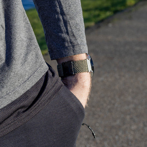 Garmin Forerunner 265 Geflochtenes Armband mit P-Schließe (Grün)