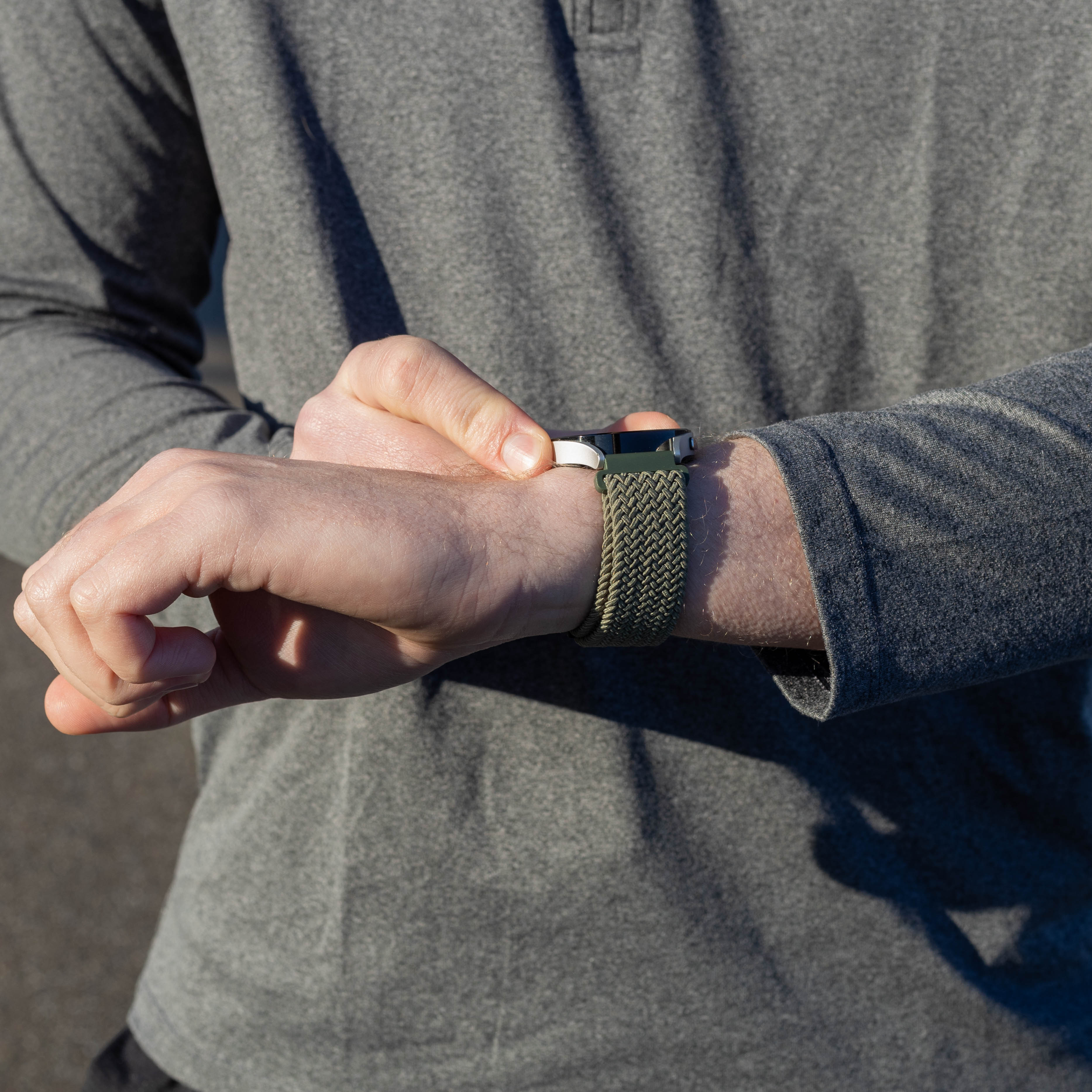 Garmin Forerunner 570 - 42mm Geflochtenes Armband mit P-Schnalle (Grün)