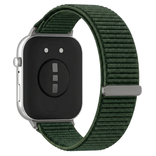 Huawei Watch Fit 4 Pro Nylon Wave Armband (Dunkel Grün)